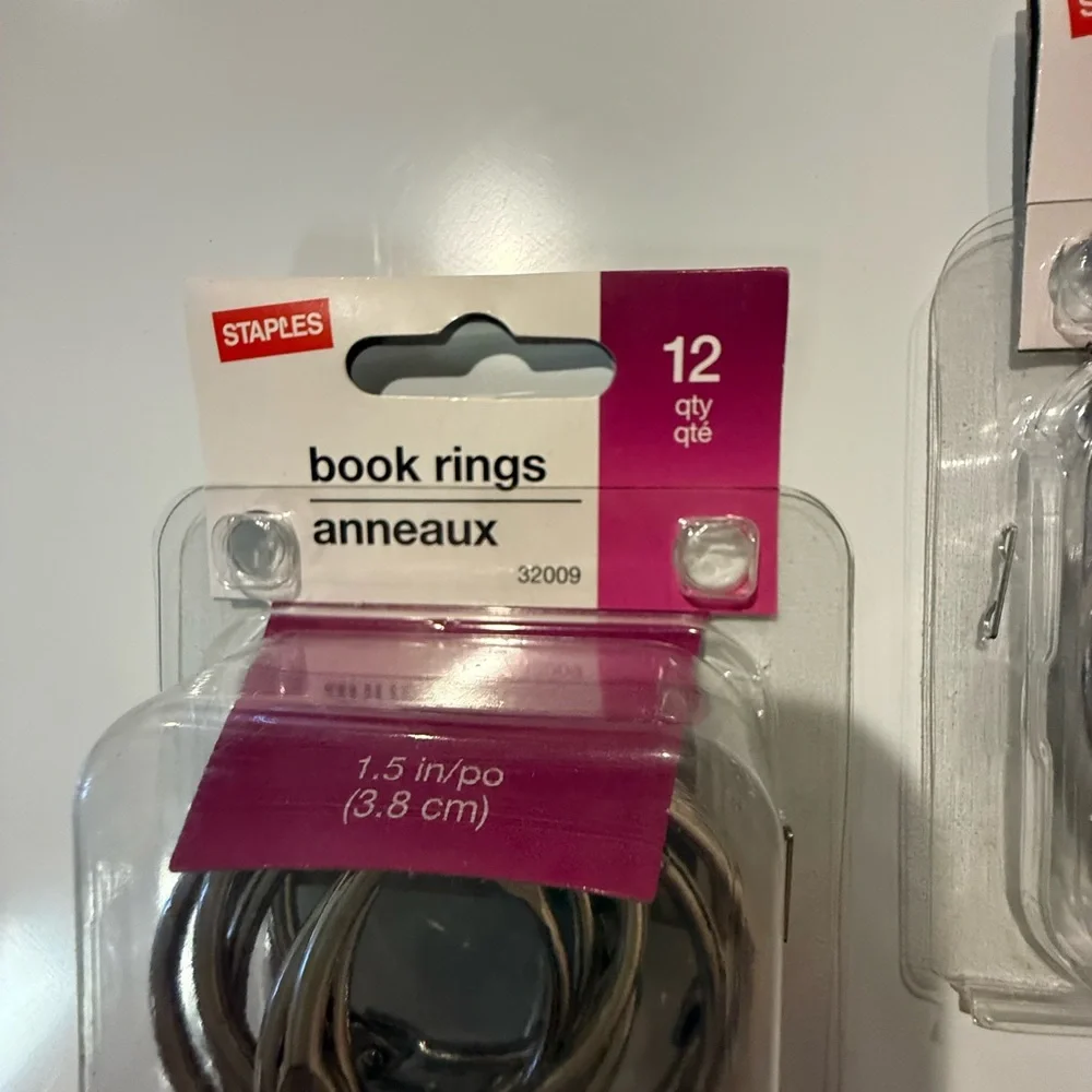 Staples Silver Book Rings for Home Office